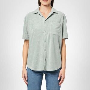 NWT Barefoot Dreams Cozy Terry Button Down Shirt